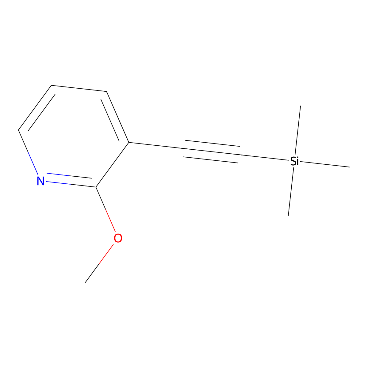 2-Methoxy-3-((trimethylsilyl)ethynyl)pyridine molecular structure, CAS 2646007-06-7