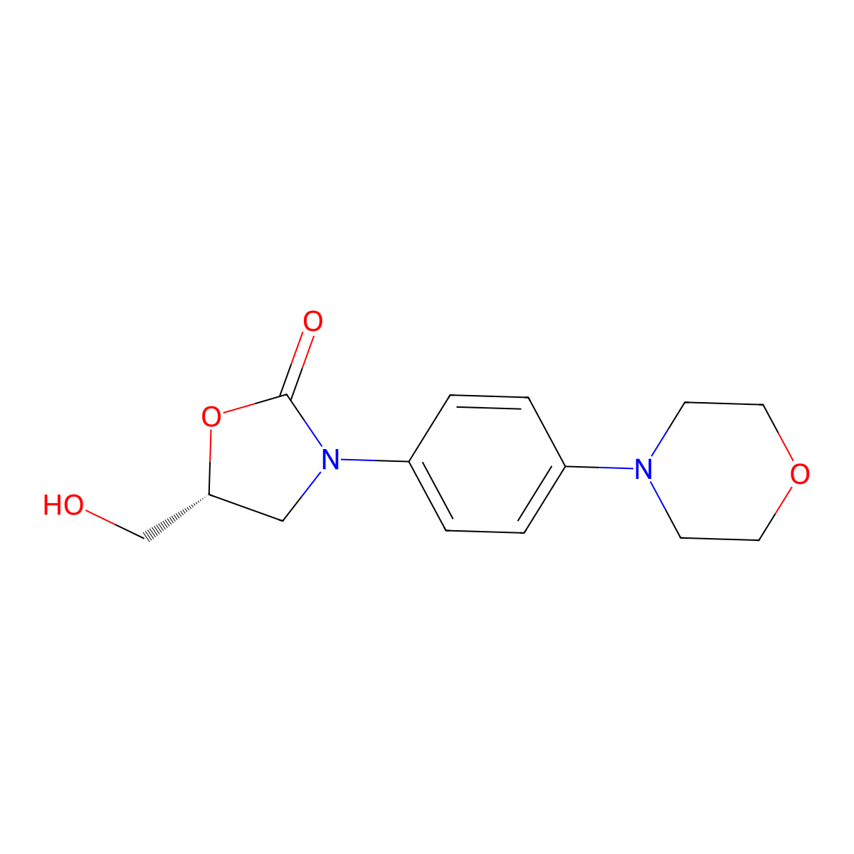 (R)-5-(hydroxymethyl)-3-(4-morpholinophenyl)oxazolidin-2-one molecular structure, CAS 264601-17-4