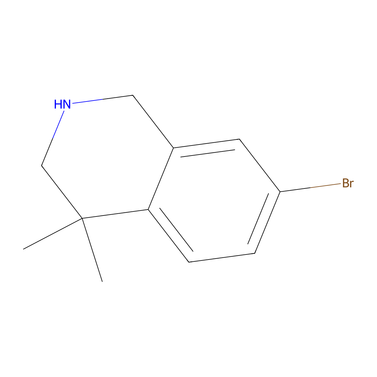 7-Bromo-4,4-dimethyl-1,2,3,4-tetrahydroisoquinoline molecular structure, CAS 264602-74-6