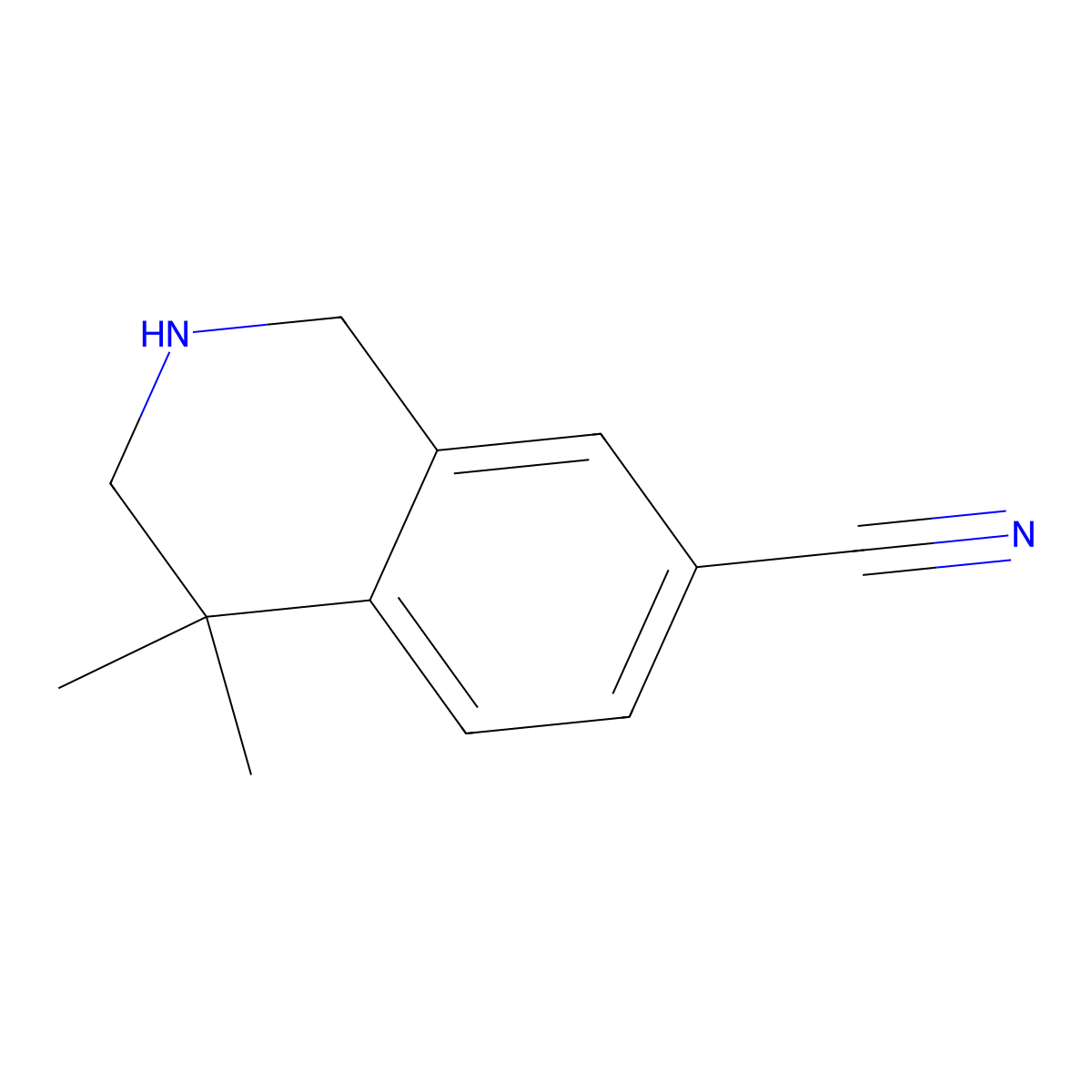 7-Cyano-4,4-dimethyl-1,2,3,4-tetrahydroisoquinoline molecular structure, CAS 264602-78-0