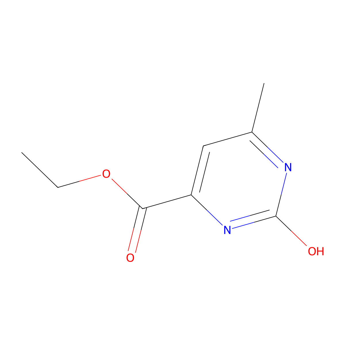 Ethyl 2-hydroxy-6-methylpyrimidine-4-carboxylate molecular structure, CAS 264606-77-1