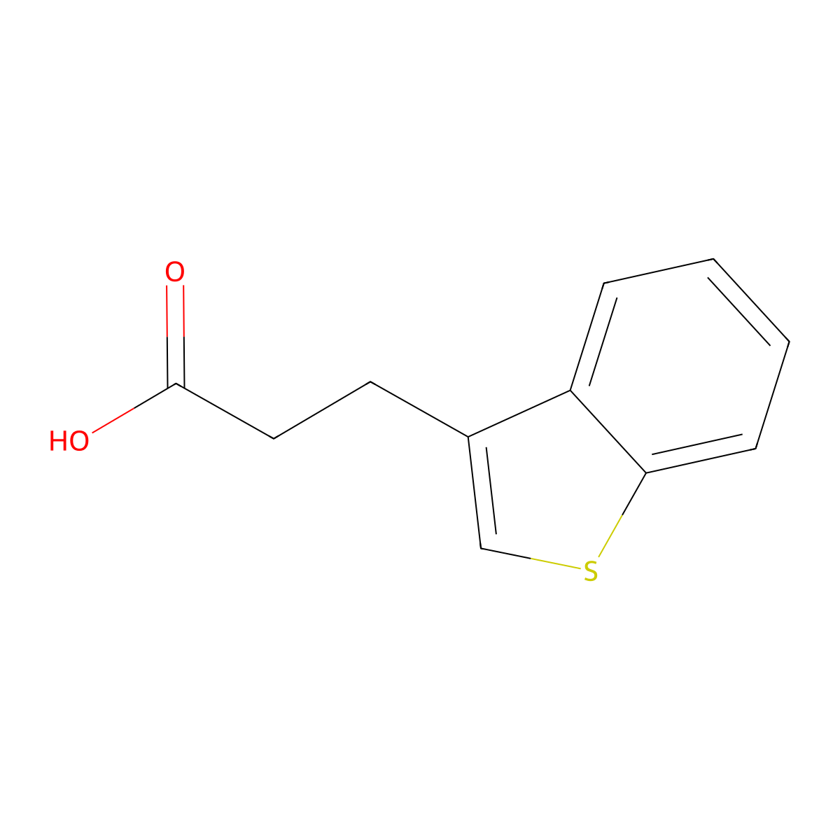 3-(1-Benzothiophen-3-yl)propanoic acid molecular structure, CAS 26461-80-3