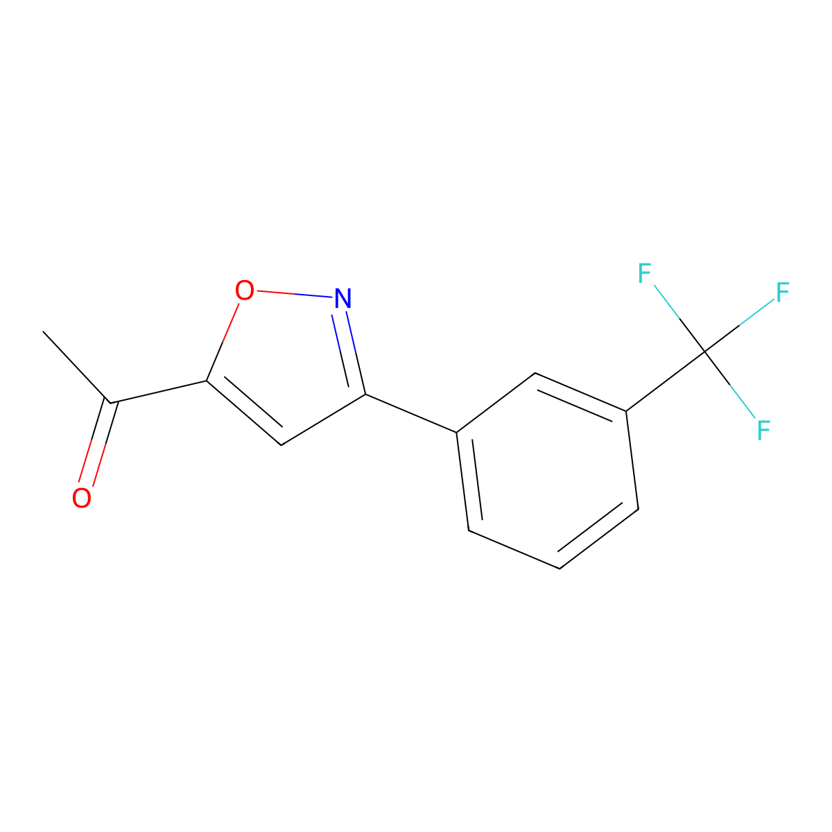 1-{3-[3-(Trifluoromethyl)phenyl]-1,2-oxazol-5-yl}ethan-1-one molecular structure, CAS 264616-44-6