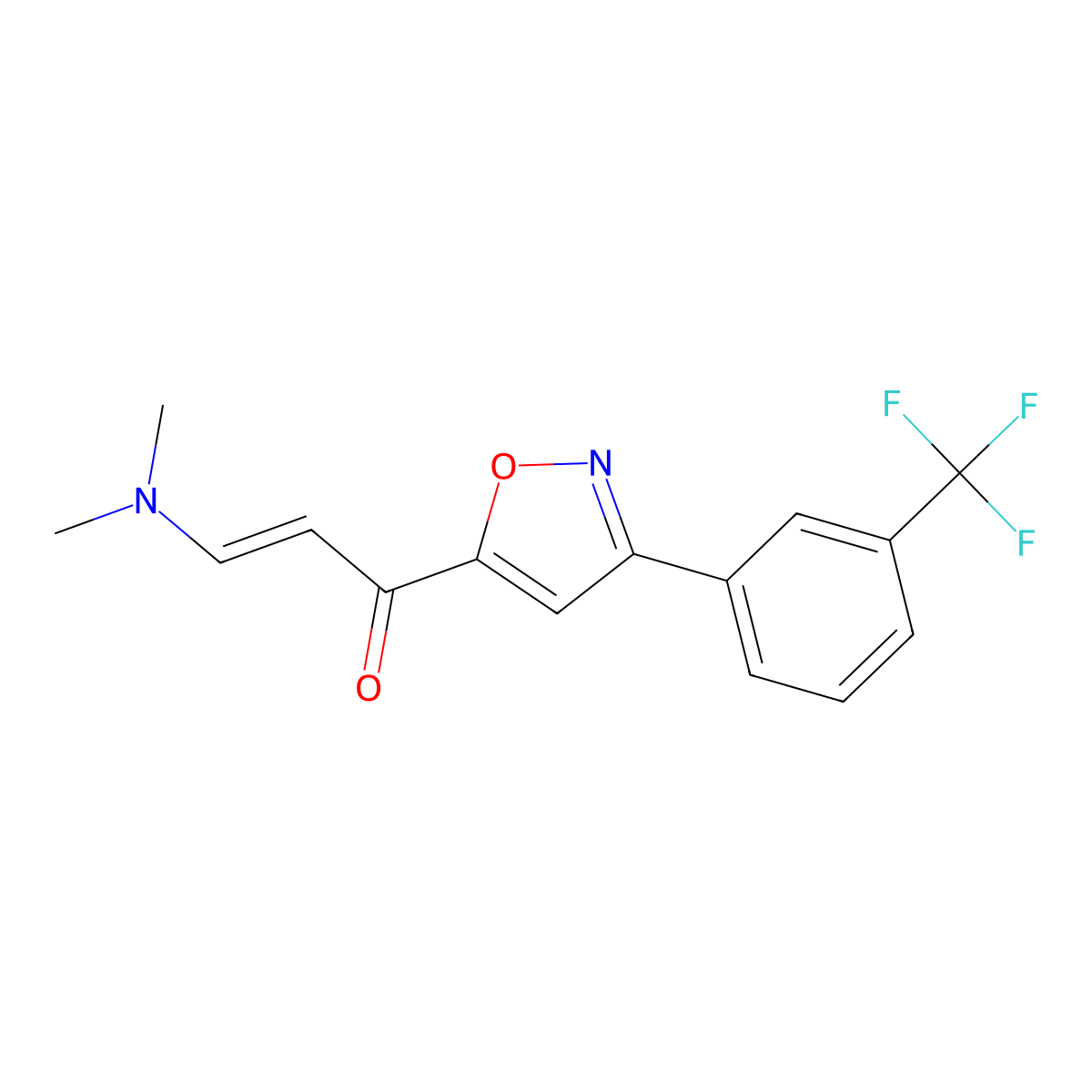 3-(Dimethylamino)-1-[3-[3-(trifluoromethyl)phenyl]-5-isoxazolyl]-2-propen-1-one molecular structure, CAS 264616-47-9