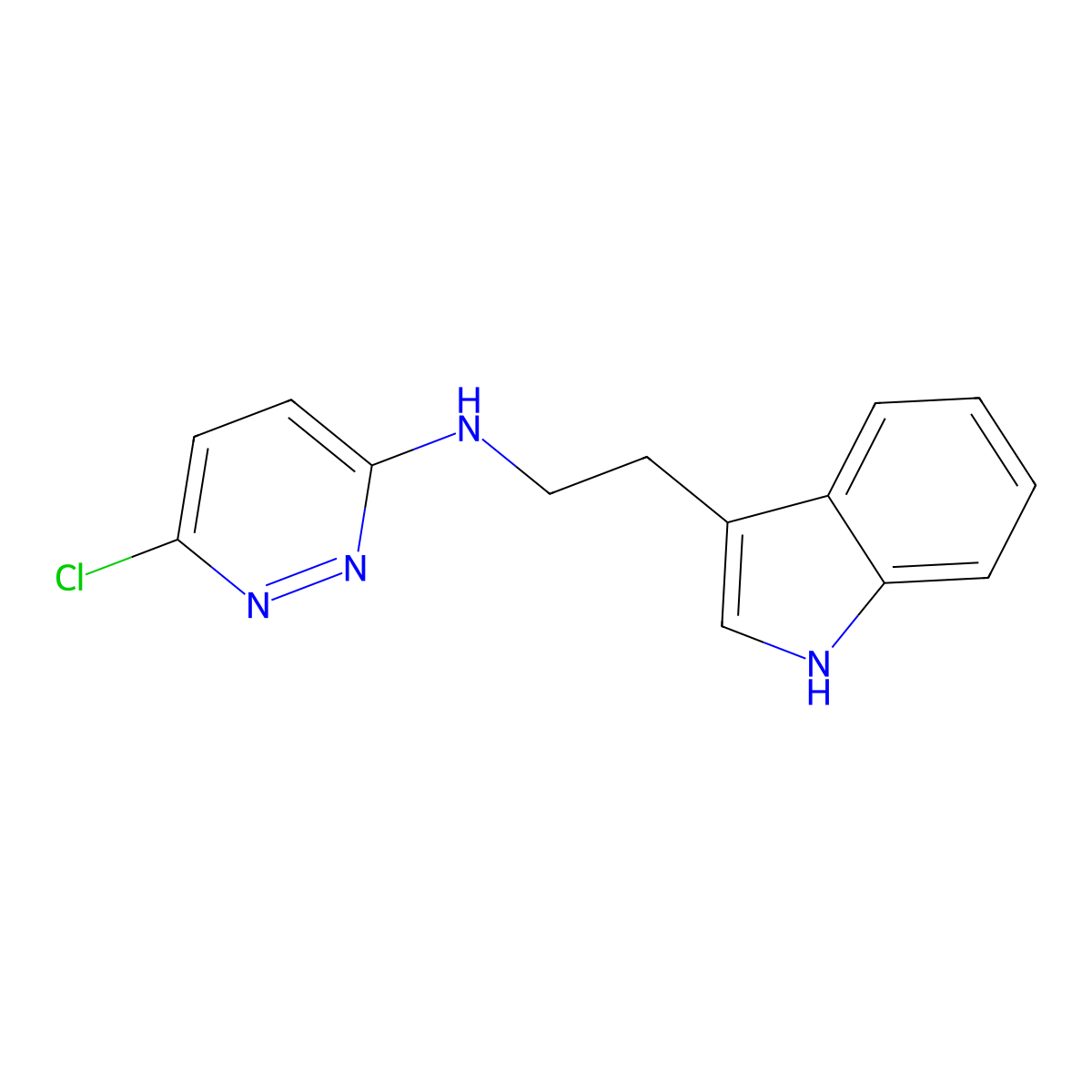 6-chloro-N-[2-(1H-indol-3-yl)ethyl]pyridazin-3-amine molecular structure, CAS 264619-75-2
