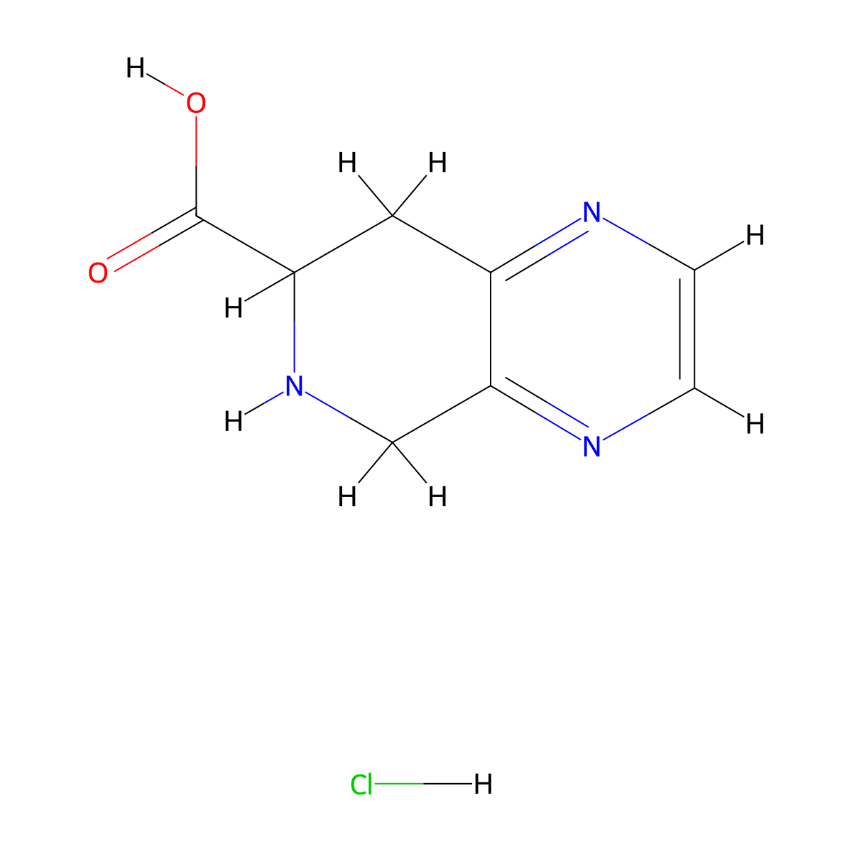 5,6,7,8-Tetrahydropyrido[3,4-b]pyrazine-7-carboxylic acid hydrochloride molecular structure, CAS 264623-56-5