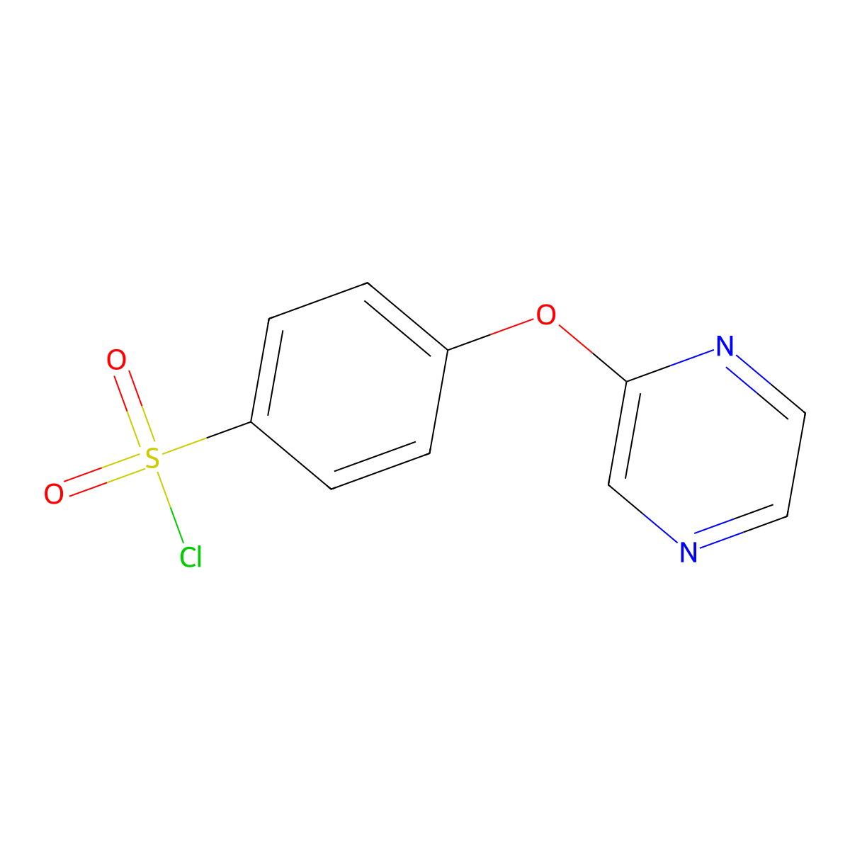4-(Pyrazin-2-yloxy)benzenesulfonyl chloride molecular structure, CAS 264624-18-2