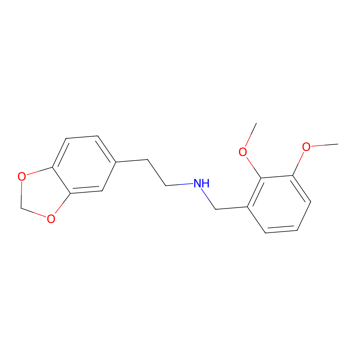2-(1,3-benzodioxol-5-yl)-N-(2,3-dimethoxybenzyl)ethanamine molecular structure, CAS 264625-29-8