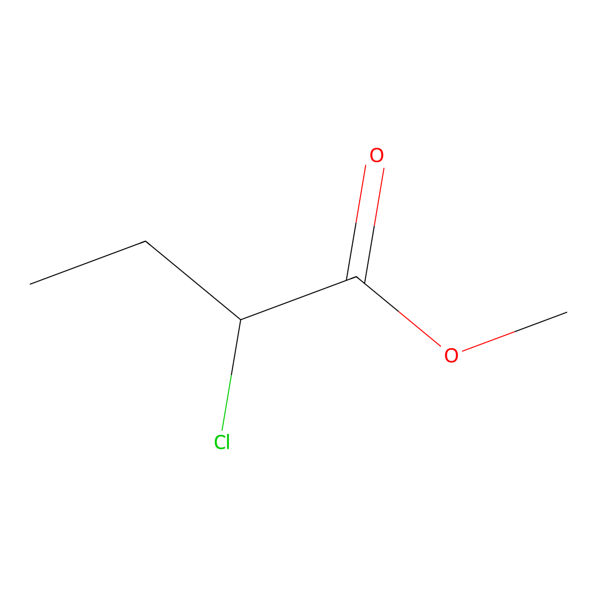 Methyl 2-chlorobutanoate molecular structure, CAS 26464-32-4