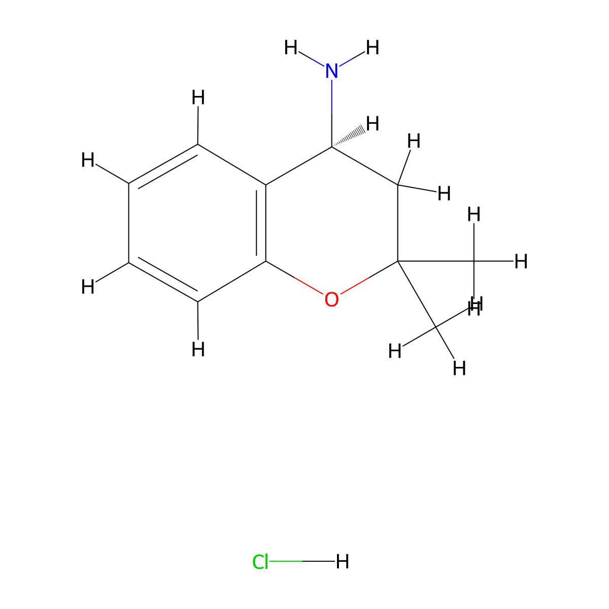 (S)-2,2-Dimethylchroman-4-amine hydrochloride molecular structure, CAS 2646585-67-1