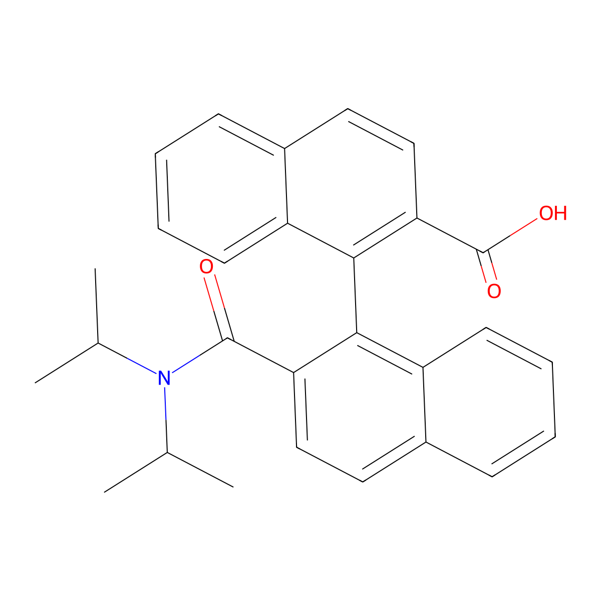 (1S)-2'-[[Bis(1-methylethyl)amino]carbonyl][1,1'-binaphthalene]-2-carboxylic acid molecular structure, CAS 2646621-99-8