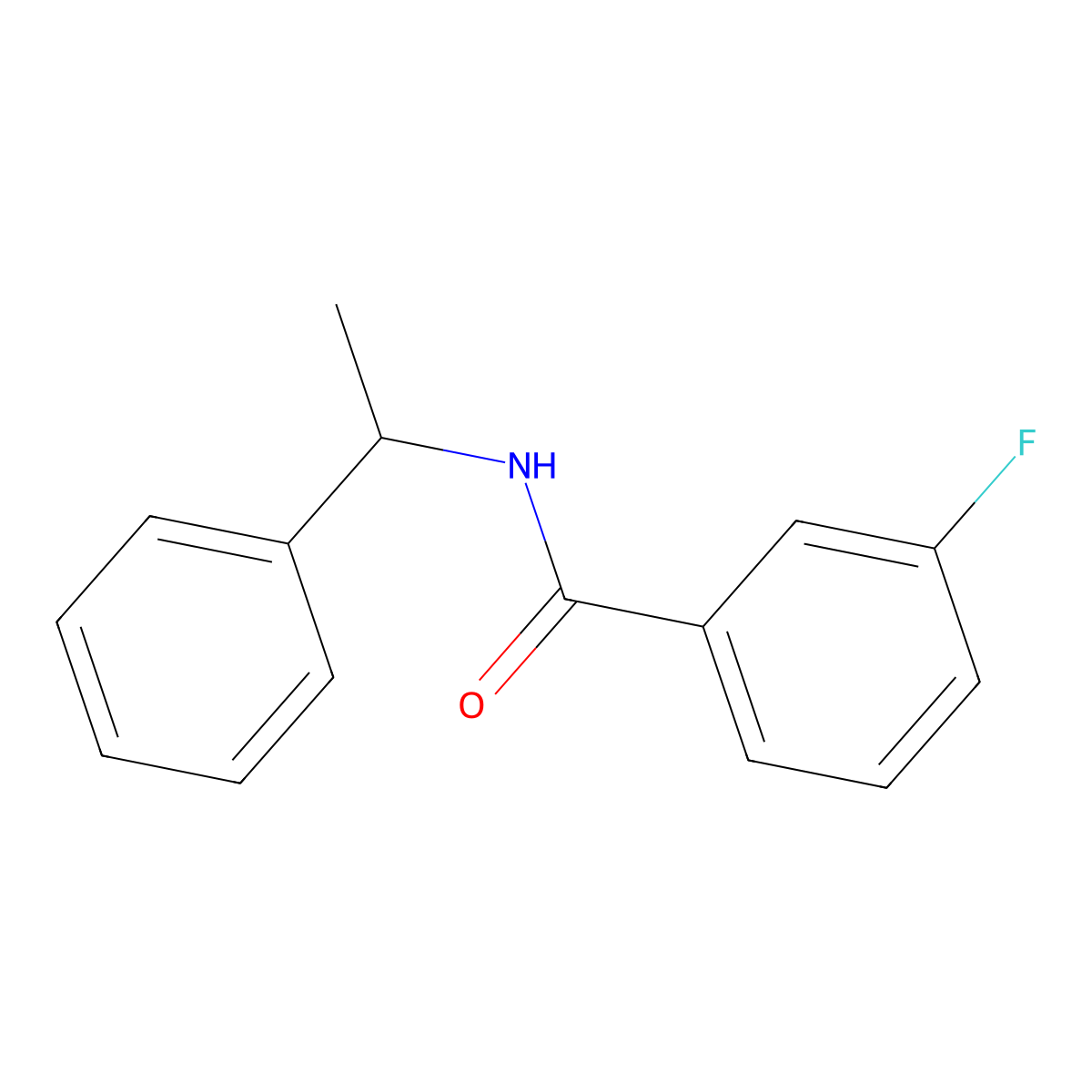 3-fluoro-N-(1-phenylethyl)benzamide molecular structure, CAS 2647-02-1
