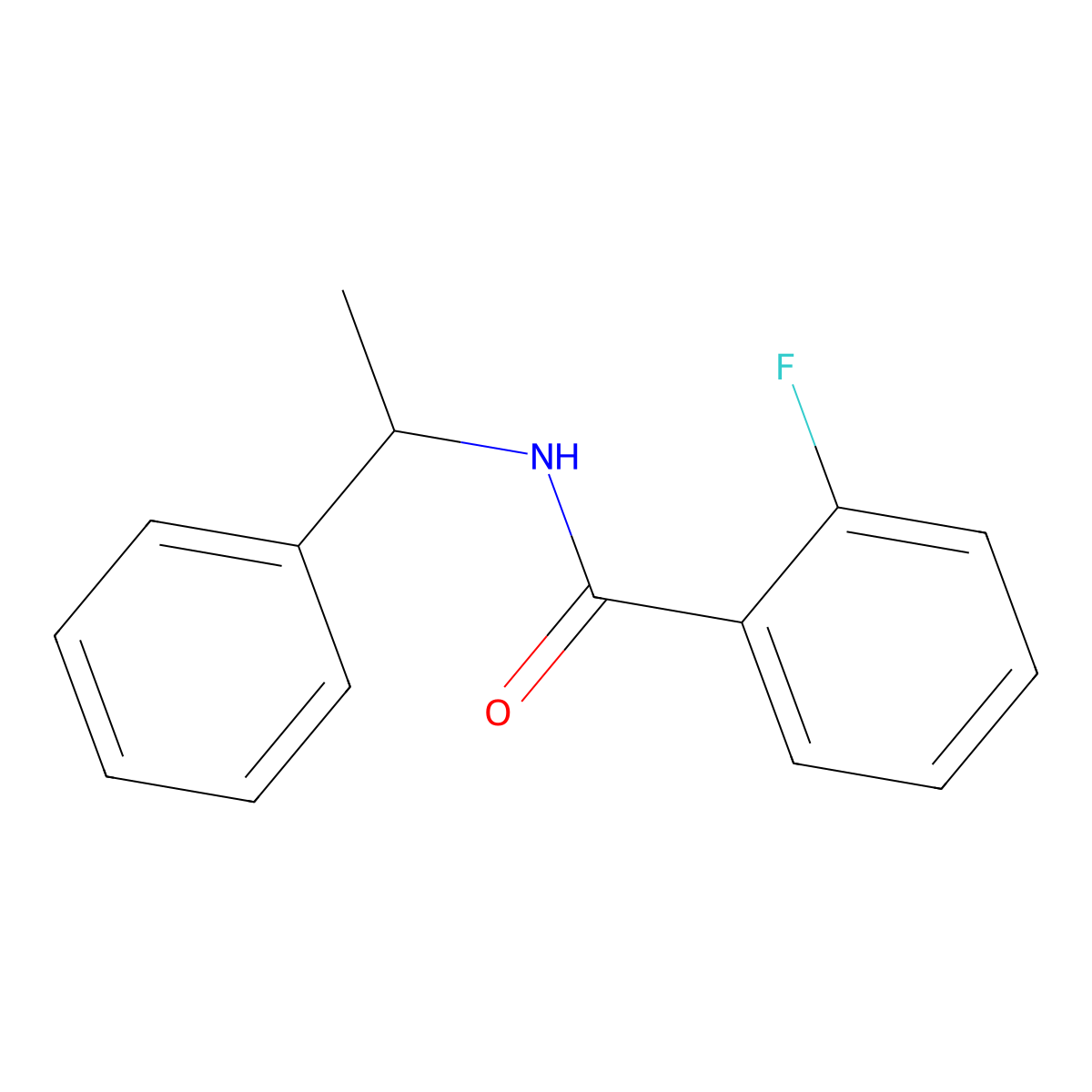 2-fluoro-N-(1-phenylethyl)benzamide molecular structure, CAS 2647-03-2