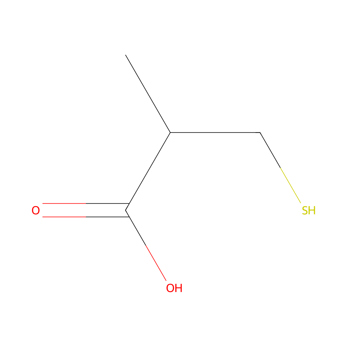 3-Mercaptoisobutyric acid molecular structure, CAS 26473-47-2