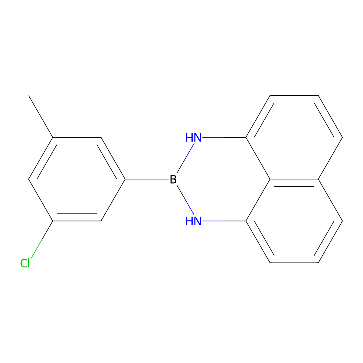 2-(3-Chloro-5-methylphenyl)-2,3-dihydro-1H-naphtho[1,8-DE][1,3,2]diazaborinine molecular structure, CAS 2647471-66-5
