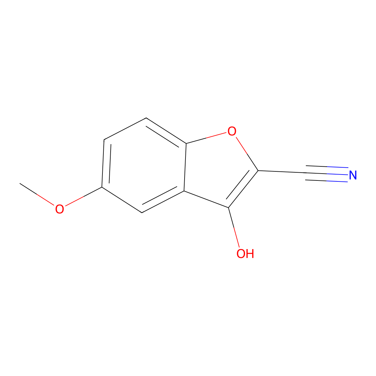 3-Hydroxy-5-methoxybenzofuran-2-carbonitrile molecular structure, CAS 26475-00-3