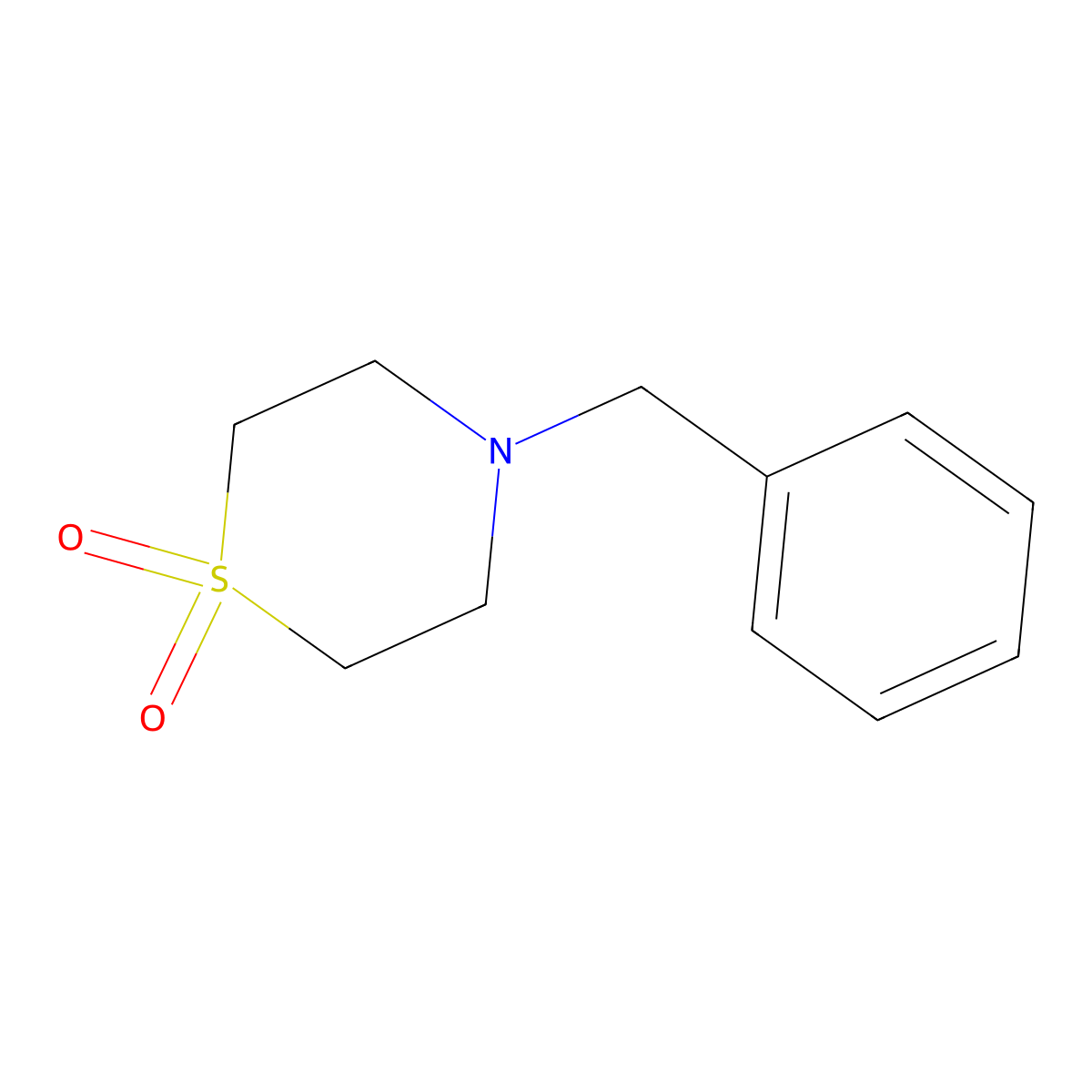 4-Benzylthiomorpholine 1,1-Dioxide molecular structure, CAS 26475-66-1