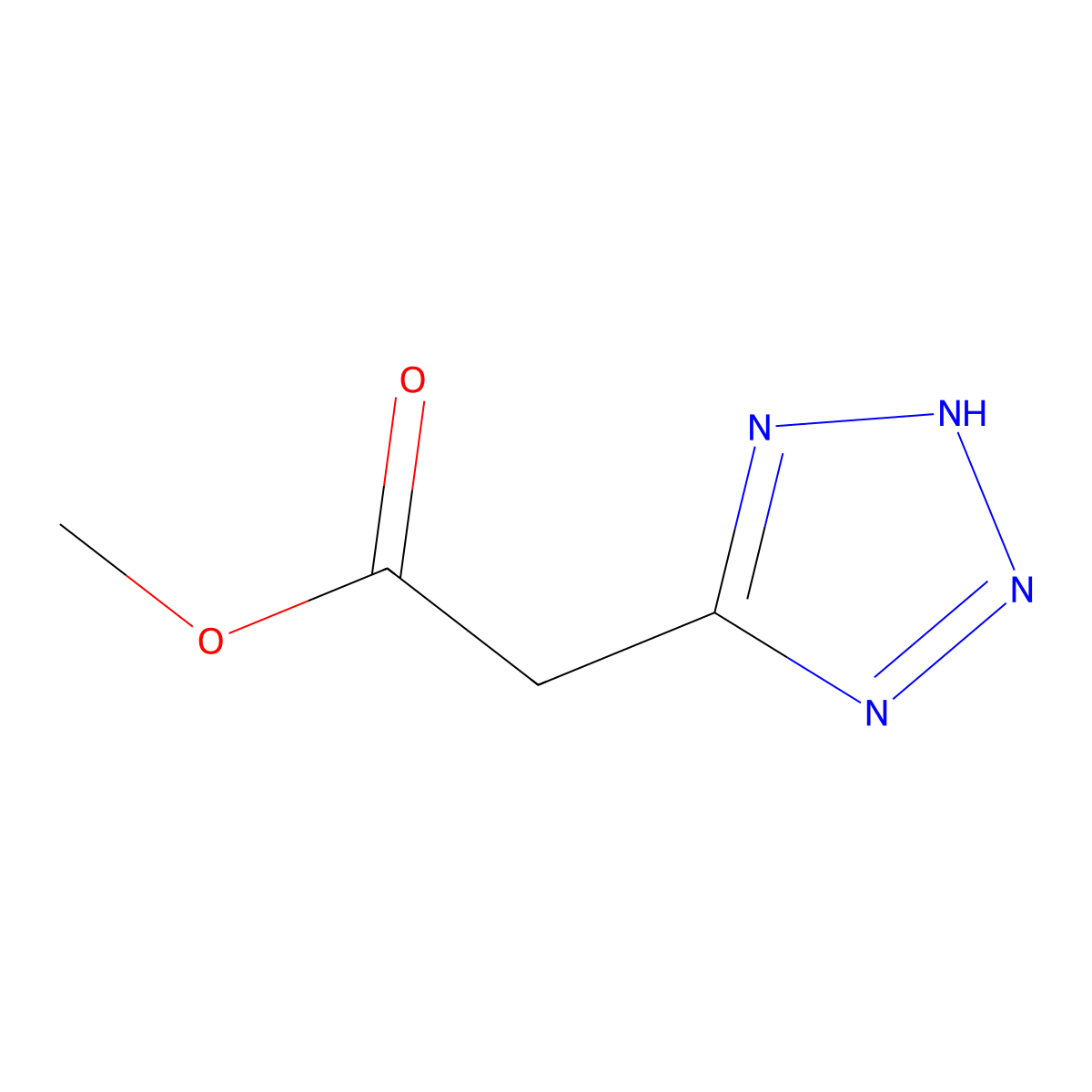 methyl 2-(2H-1,2,3,4-tetrazol-5-yl)acetate molecular structure, CAS 26476-32-4