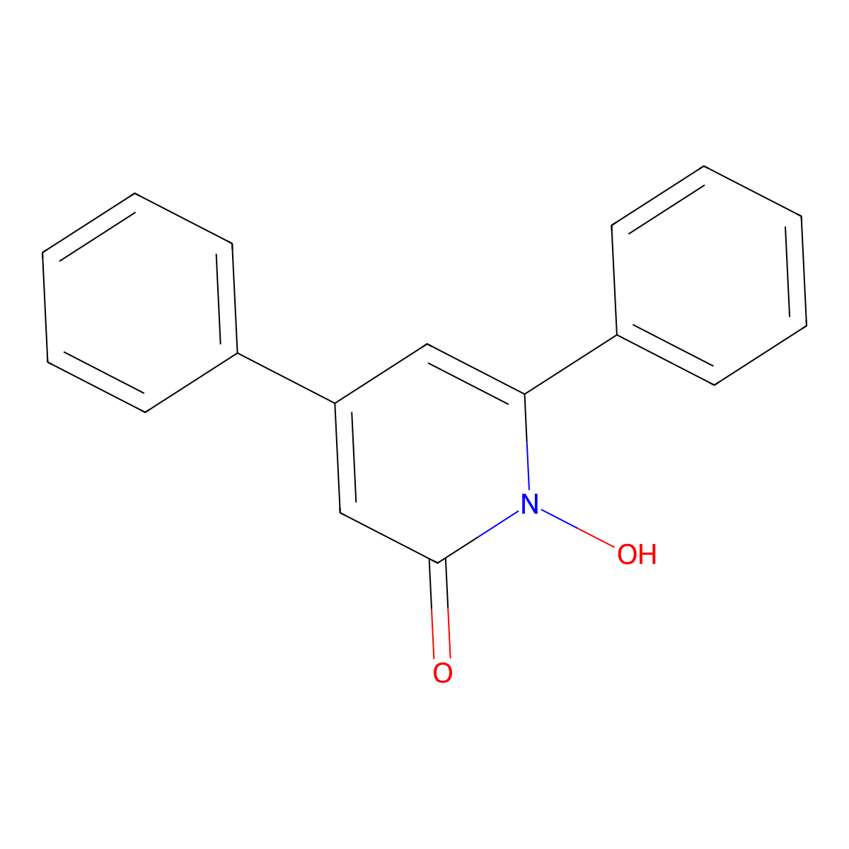 2(1H)-Pyridinone, 1-hydroxy-4,6-diphenyl- molecular structure, CAS 26478-91-1