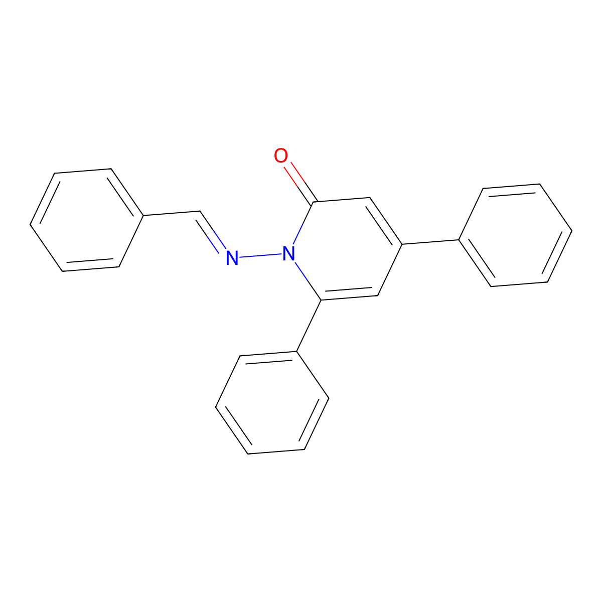 1-(Benzylideneamino)-4,6-diphenylpyridin-2(1H)-one molecular structure, CAS 26478-99-9