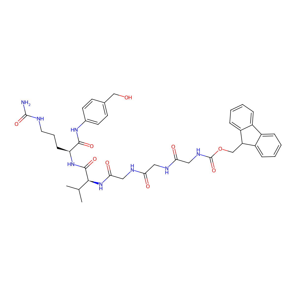Fmoc-Gly3-Val-Cit-PAB molecular structure, CAS 2647914-09-6