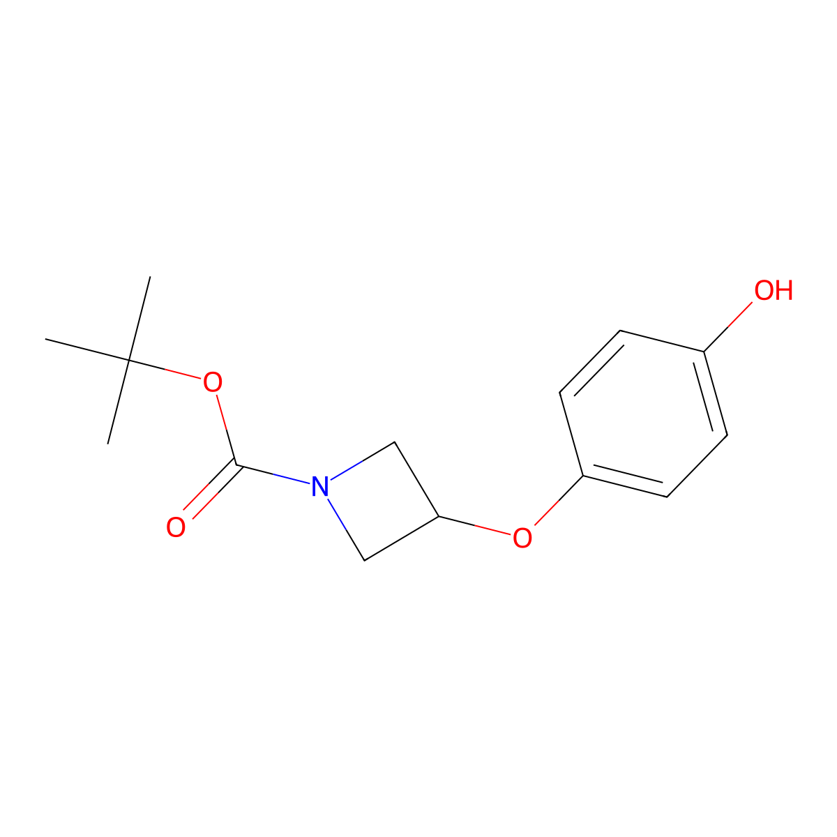 tert-Butyl 3-(4-hydroxyphenoxy)azetidine-1-carboxylate molecular structure, CAS 2647940-99-4