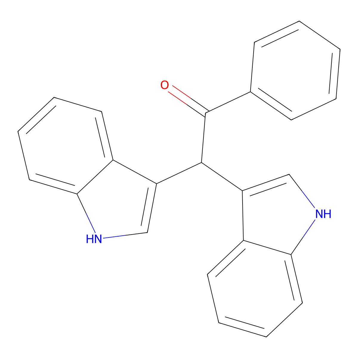 2,2-Di(1h-indol-3-yl)-1-phenylethan-1-one molecular structure, CAS 26480-45-5