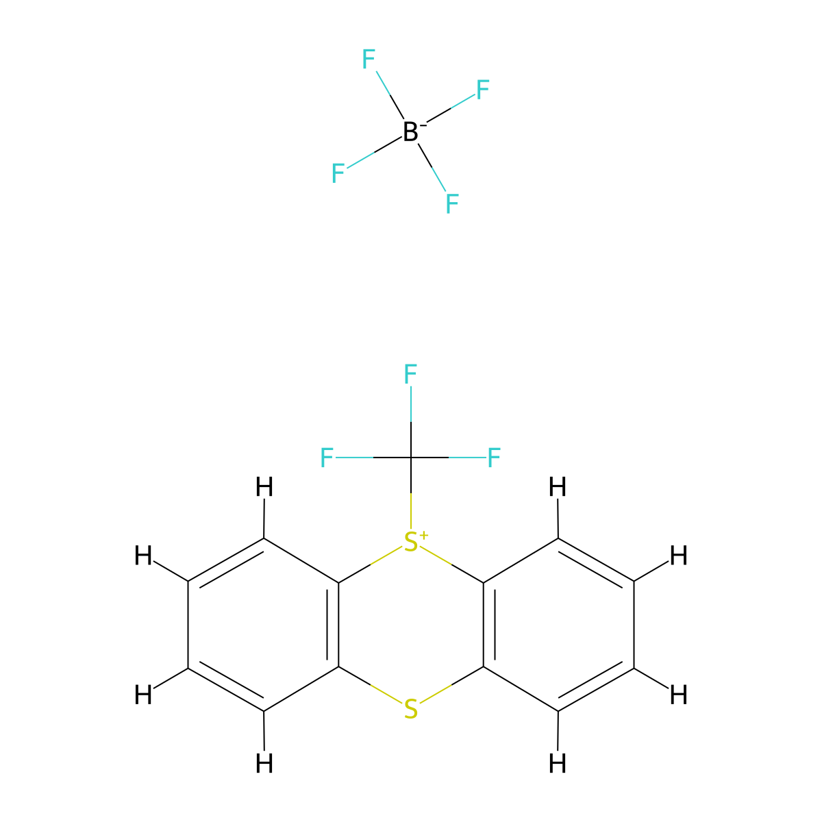 5-(Trifluoromethyl)-5H-thianthren-5-ium tetrafluoroborate molecular structure, CAS 2648079-80-3