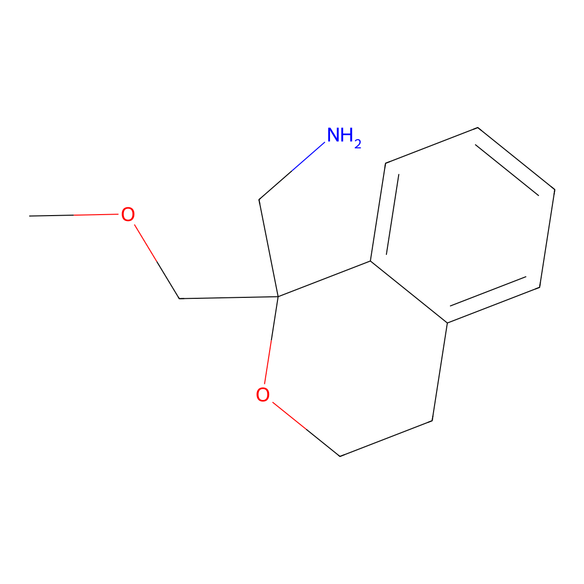 [1-(methoxymethyl)-3,4-dihydro-1H-2-benzopyran-1-yl]methanamine molecular structure, CAS 26481-47-0
