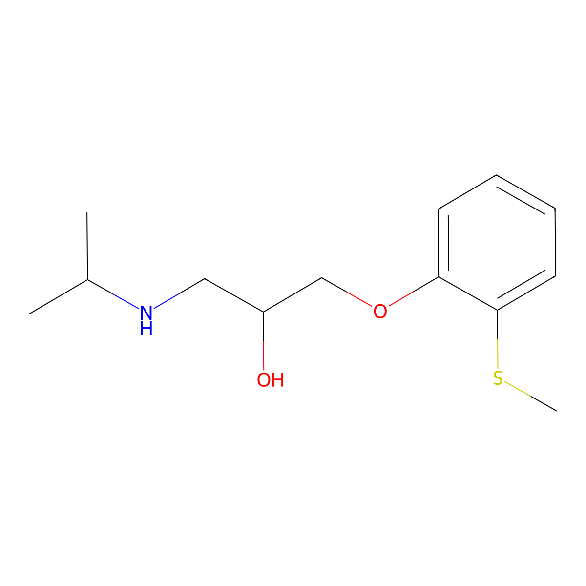Tiprenolol molecular structure, CAS 26481-51-6