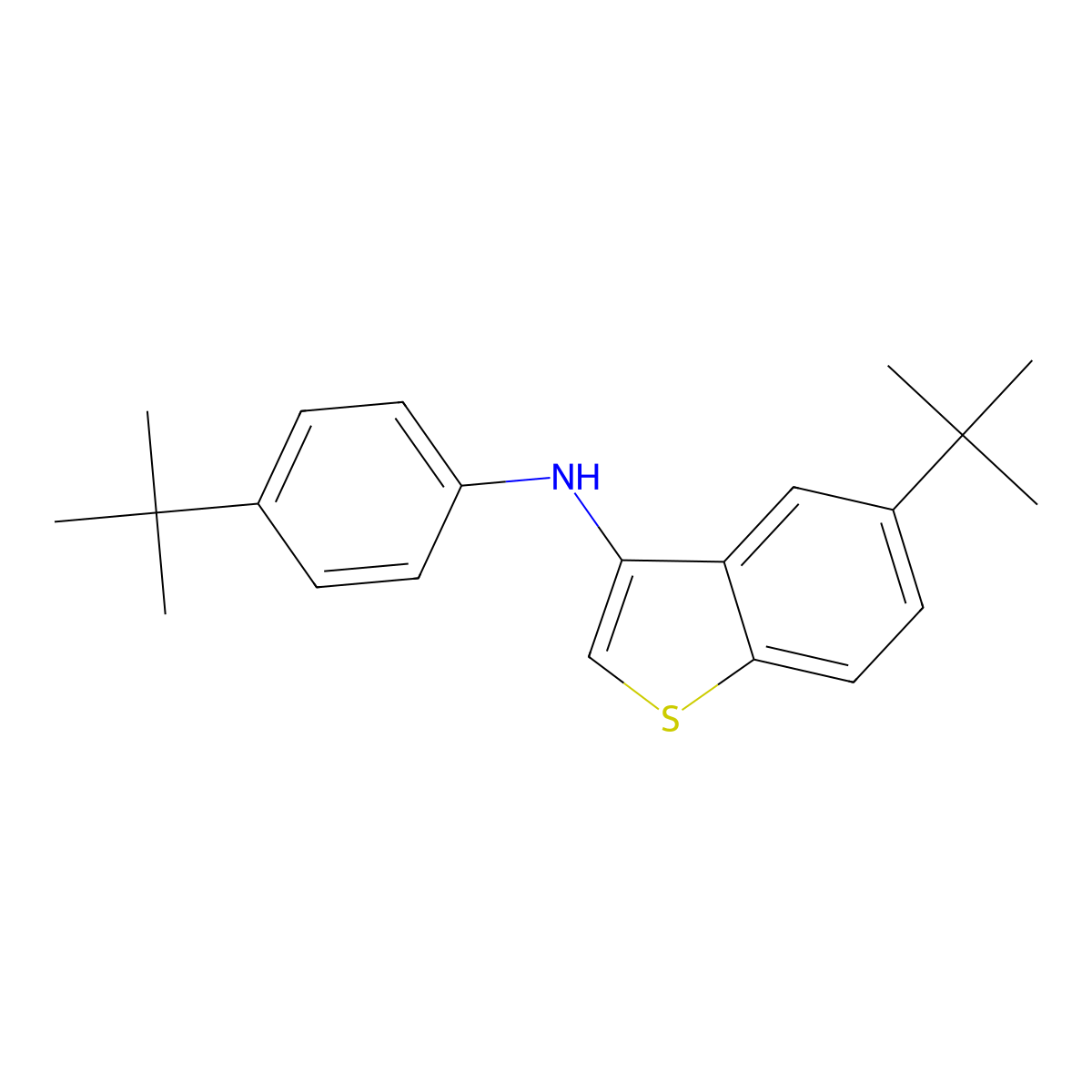 5-(tert-Butyl)-N-(4-(tert-butyl)phenyl)benzo[b]thiophen-3-amine molecular structure, CAS 2648147-42-4