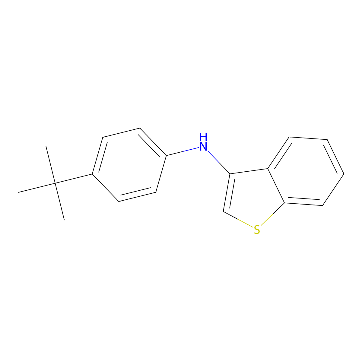 N-(4-(tert-Butyl)phenyl)benzo[b]thiophen-3-amine molecular structure, CAS 2648198-92-7