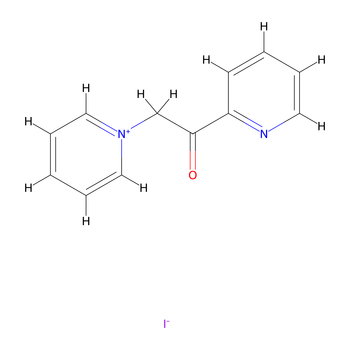 1-[2-Oxo-2-(2-pyridyl)ethyl]pyridinium Iodide molecular structure, CAS 26482-00-8