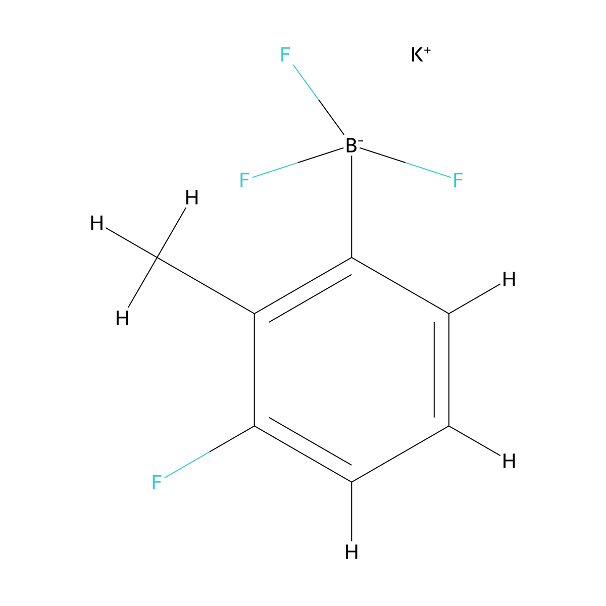 Potassium trifluoro(3-fluoro-2-methylphenyl)boranuide molecular structure, CAS 2648232-73-7