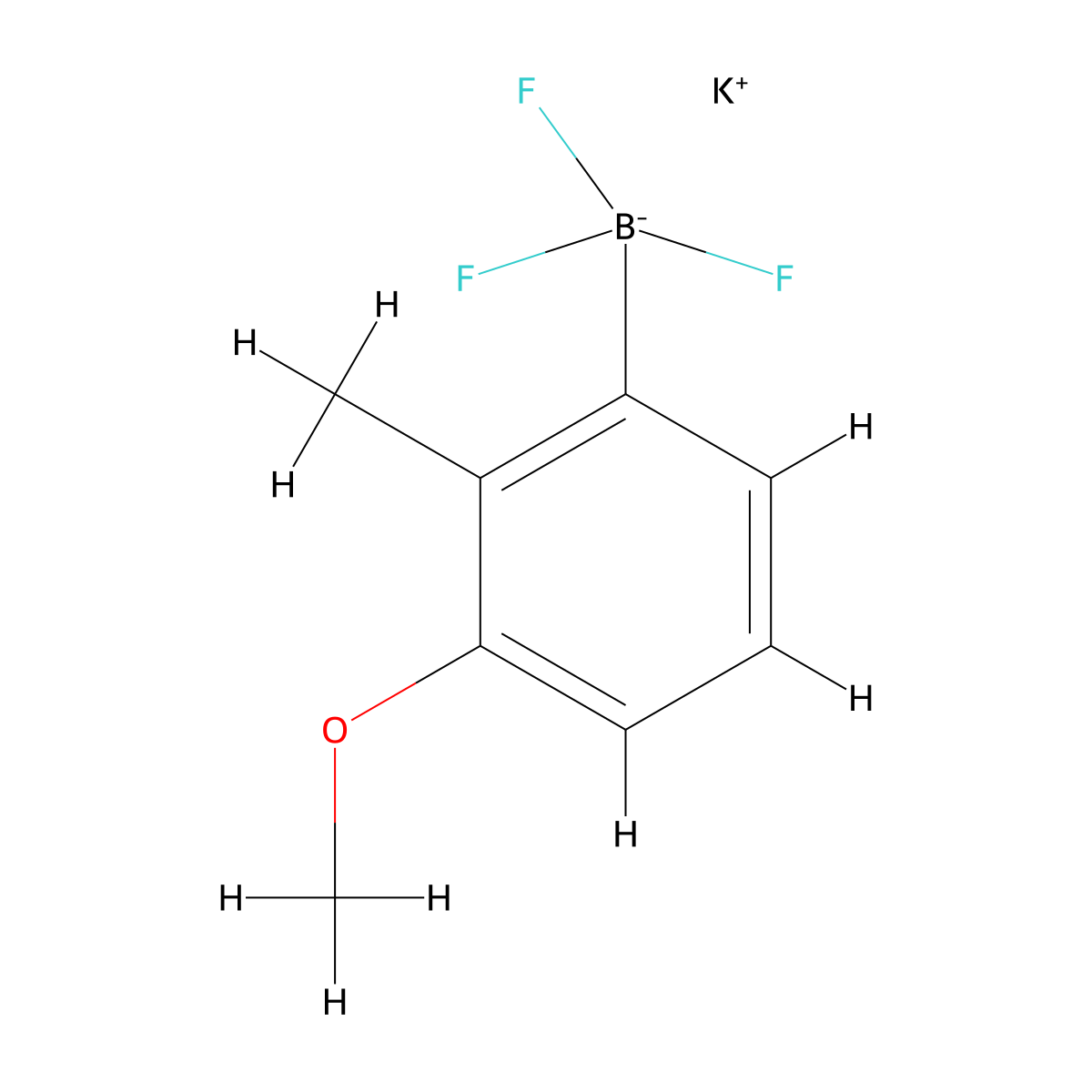 Potassium trifluoro(3-methoxy-2-methylphenyl)boranuide molecular structure, CAS 2648232-77-1