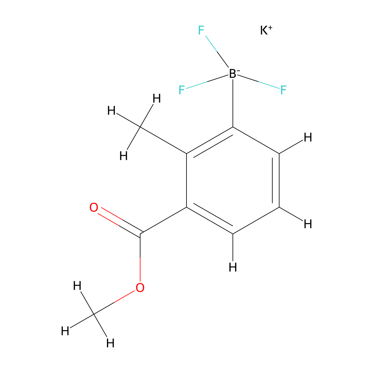 Potassium trifluoro[3-(methoxycarbonyl)-2-methylphenyl]boranuide molecular structure, CAS 2648232-81-7