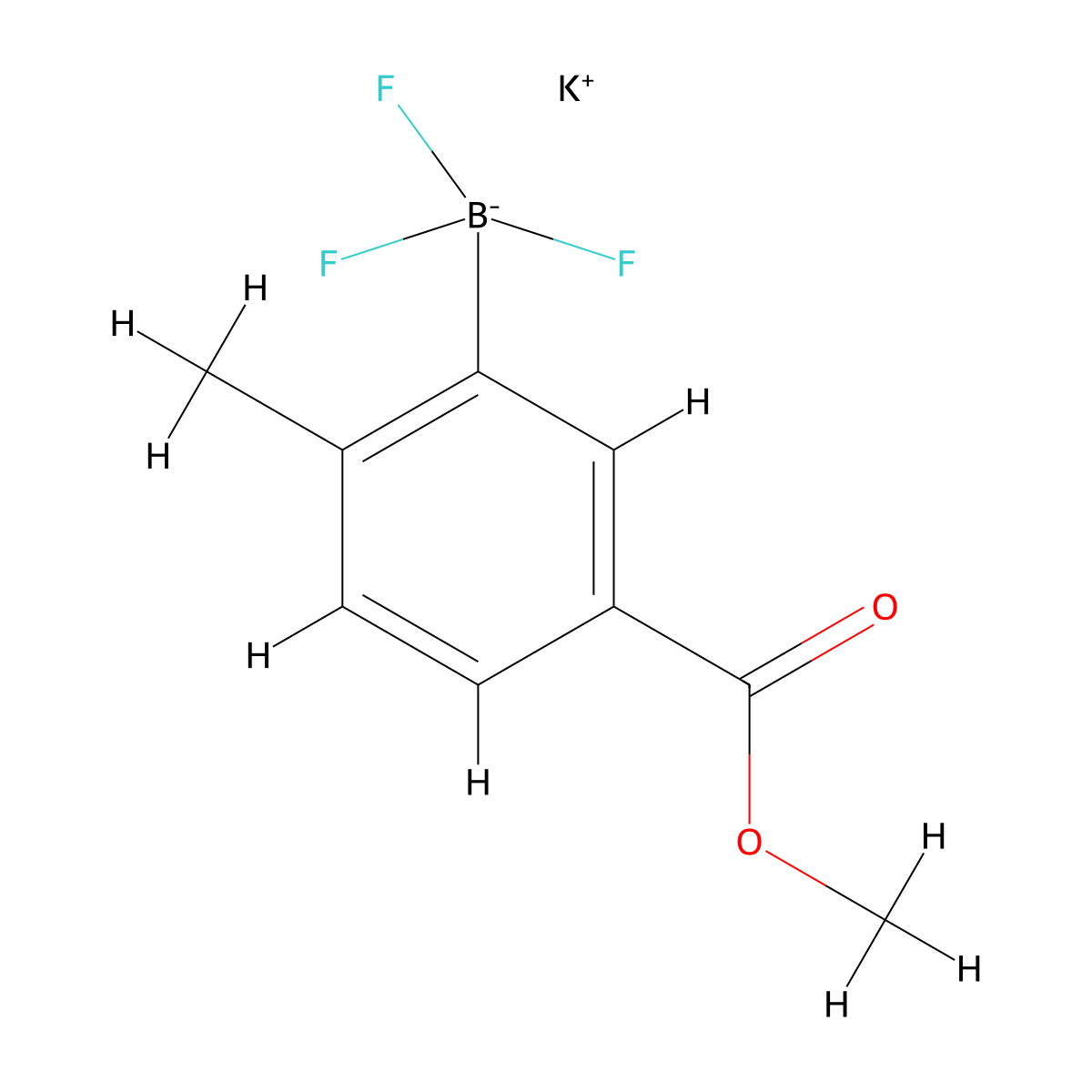 Potassium trifluoro[5-(methoxycarbonyl)-2-methylphenyl]boranuide molecular structure, CAS 2648232-87-3