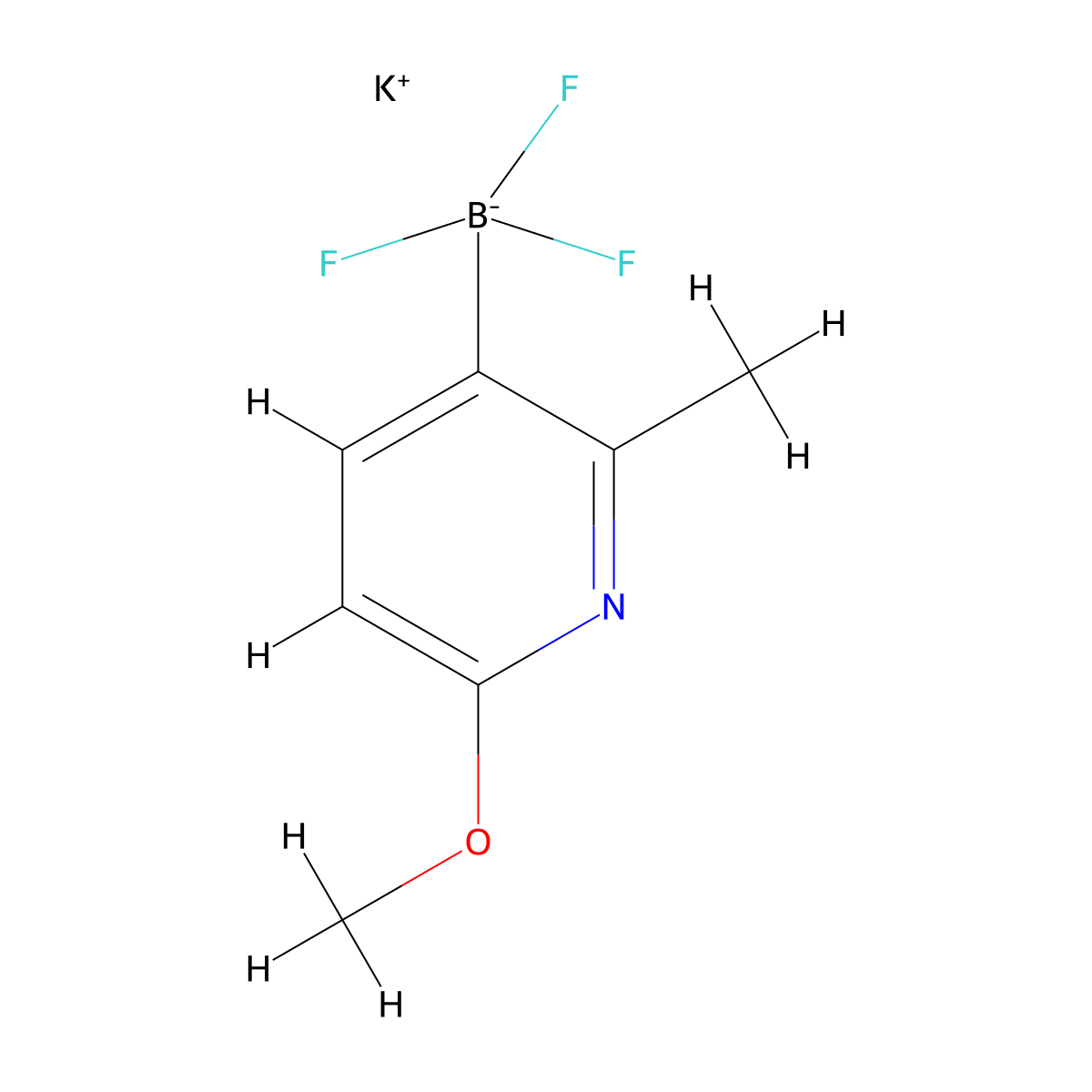Potassium trifluoro(6-methoxy-2-methylpyridin-3-yl)boranuide molecular structure, CAS 2648232-91-9
