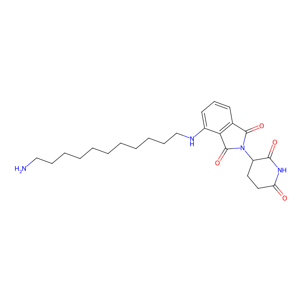 Pomalidomide-C11-NH2 molecular structure, CAS 2648285-39-4
