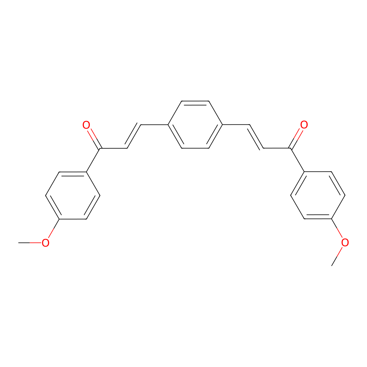 2-Propen-1-one, 3,3'-(1,4-phenylene)bis[1-(4-methoxyphenyl)- molecular structure, CAS 26483-84-1