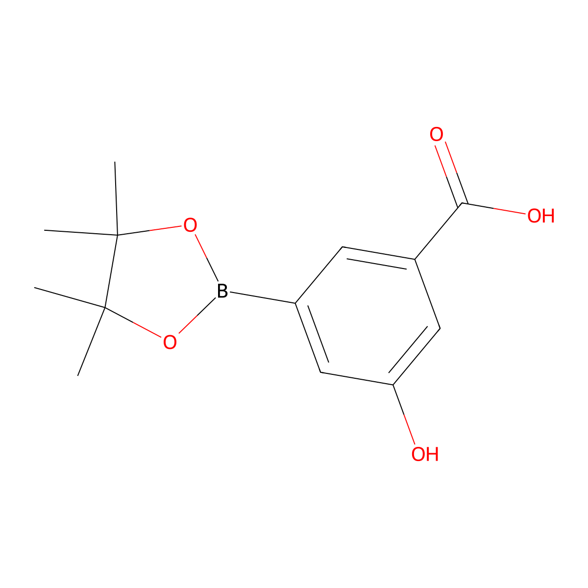 3-Hydroxy-5-(4,4,5,5-tetramethyl-1,3,2-dioxaborolan-2-YL)benzoic acid molecular structure, CAS 2648317-67-1