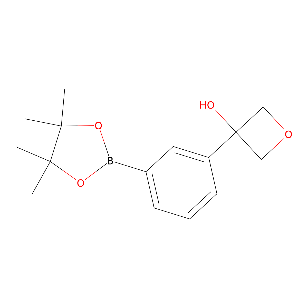 3-[3-(4,4,5,5-Tetramethyl-1,3,2-dioxaborolan-2-yl)phenyl]oxetan-3-ol molecular structure, CAS 2648330-36-1