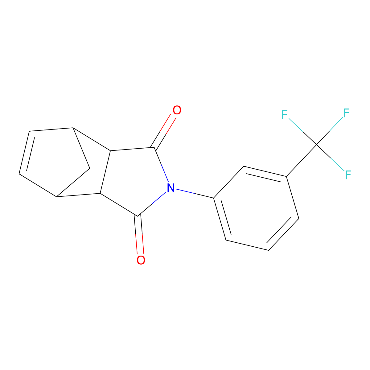 2-[3-(trifluoromethyl)phenyl]-3a,4,7,7a-tetrahydro-1H-4,7-methanoisoindole-1,3(2H)-dione molecular structure, CAS 26485-57-4