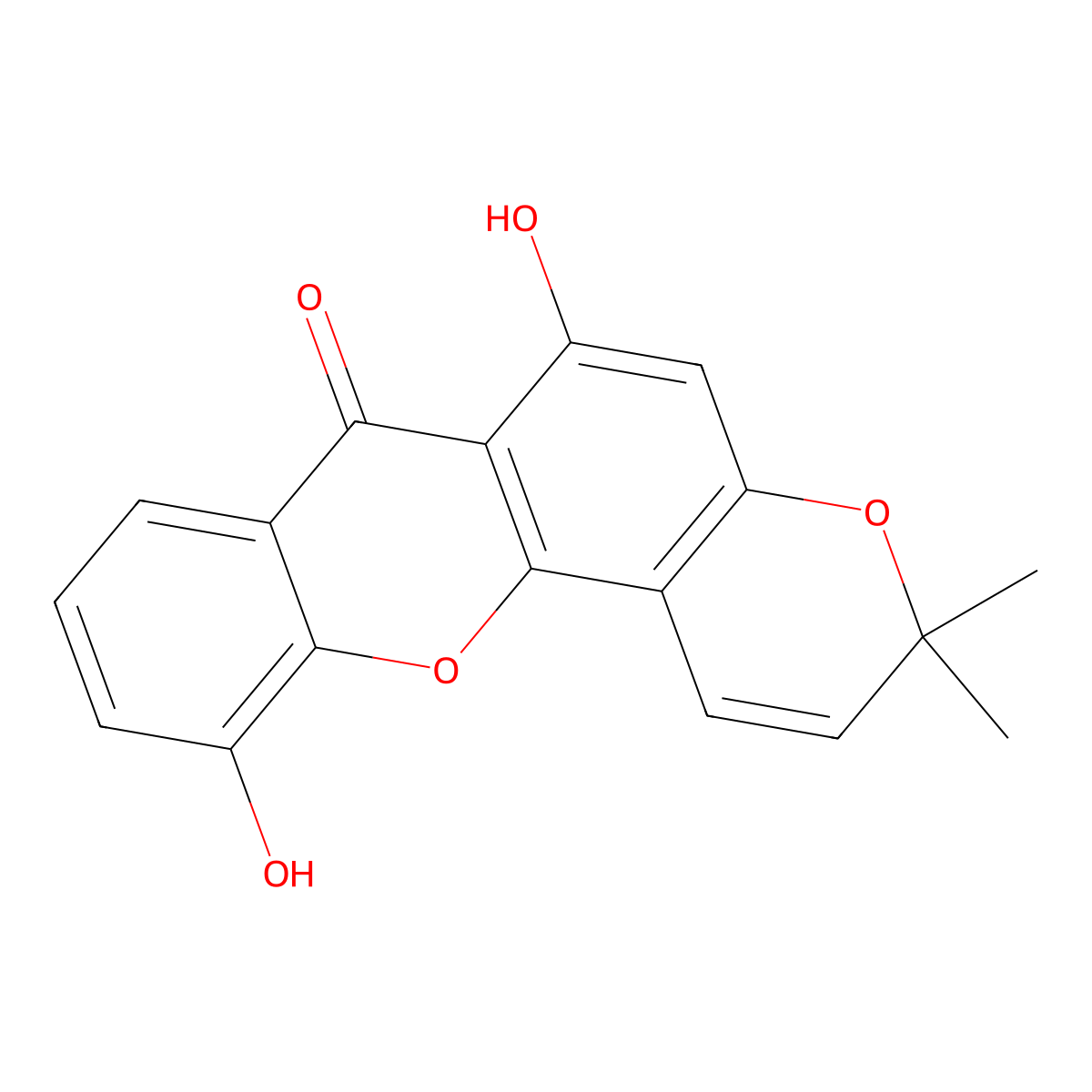 6-Deoxyisojacareubin molecular structure, CAS 26486-92-0