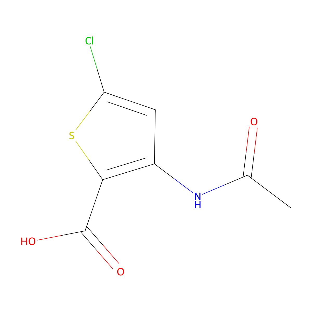 5-Chloro-3-acetamidothiophene-2-carboxylic acid molecular structure, CAS 2648644-17-9