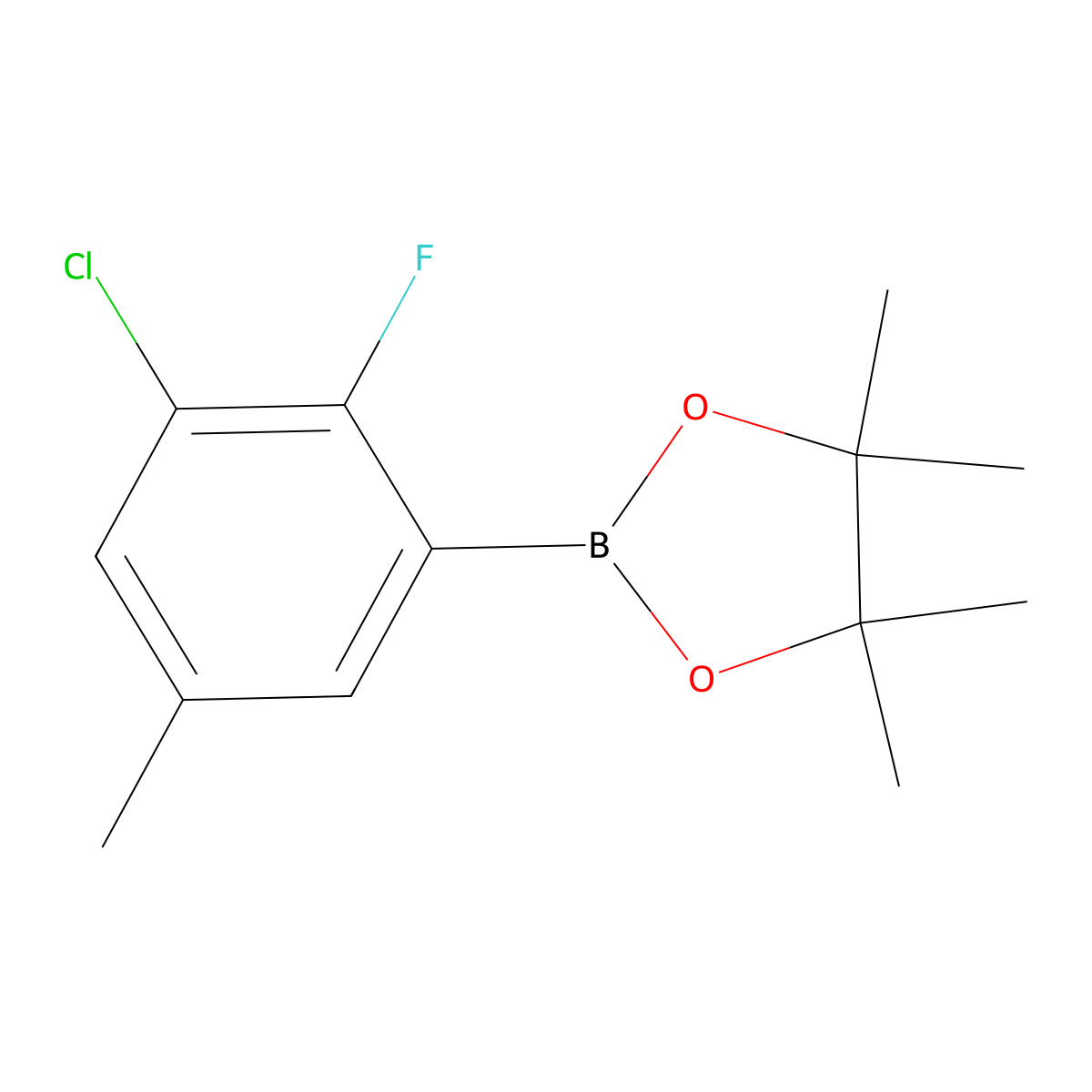 2-(3-Chloro-2-fluoro-5-methylphenyl)-4,4,5,5-tetramethyl-1,3,2-dioxaborolane molecular structure, CAS 2648668-29-3