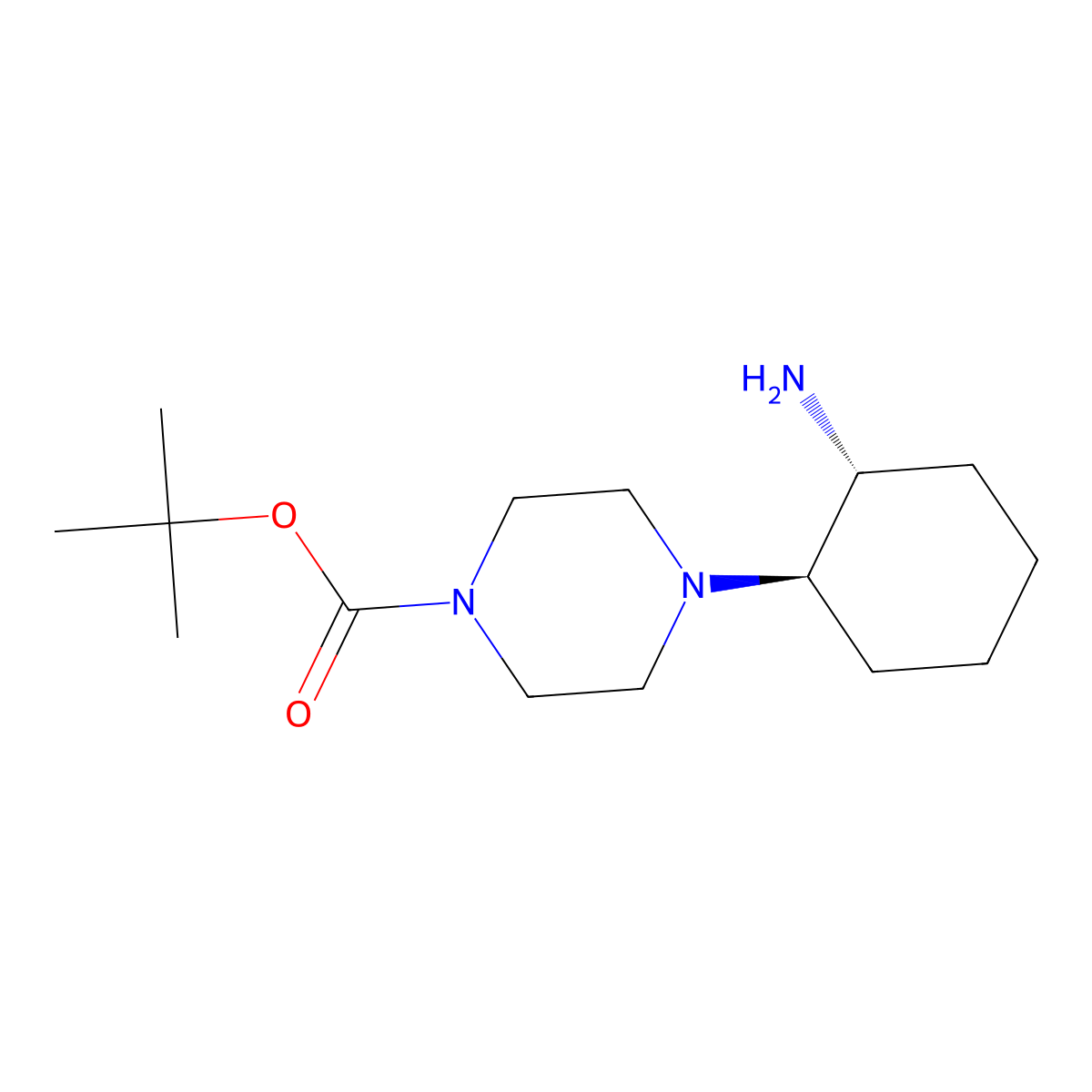 tert-Butyl 4-(trans-2-aminocyclohexyl)piperazine-1-carboxylate molecular structure, CAS 2648684-10-8