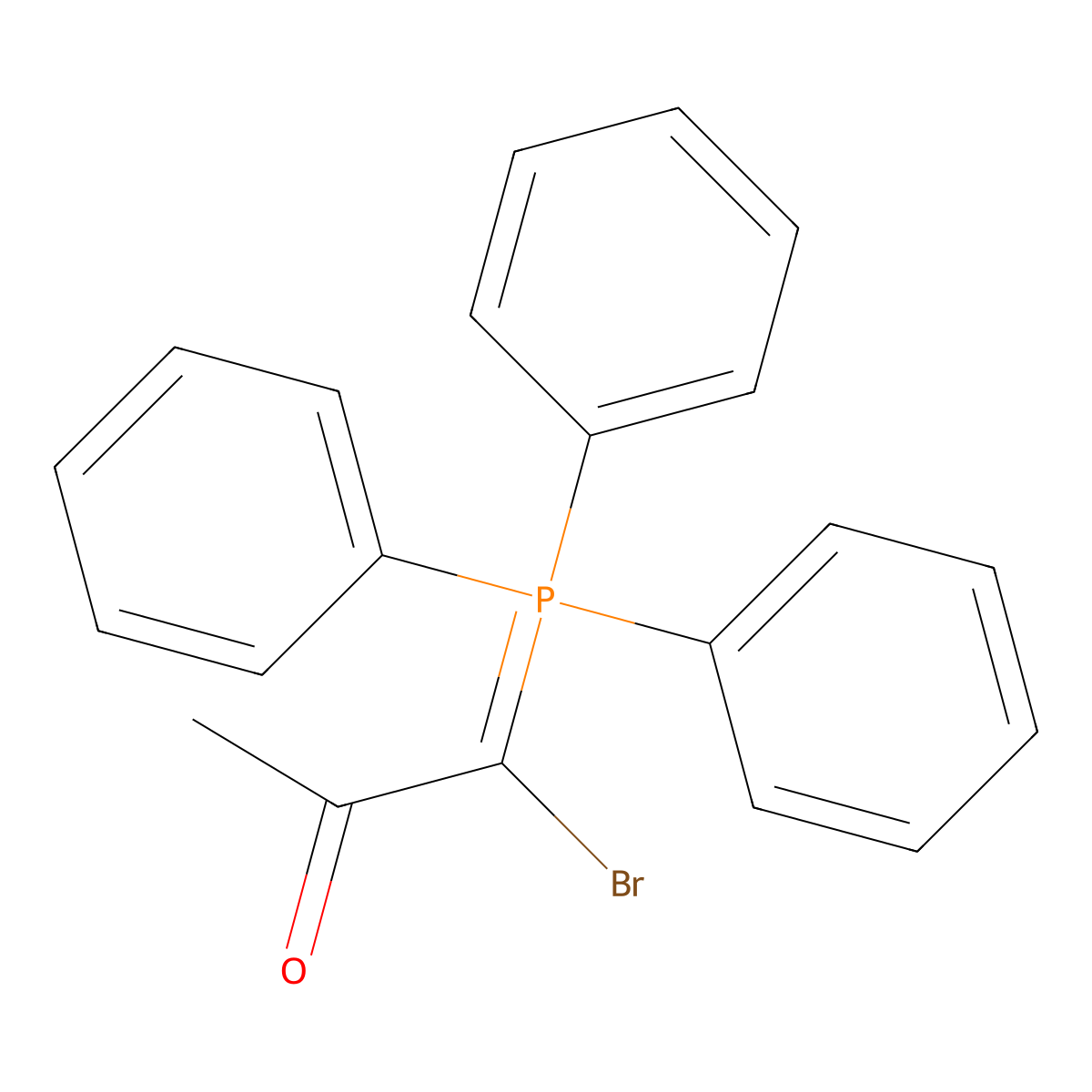 2-Propanone, 1-bromo-1-(triphenylphosphoranylidene)- molecular structure, CAS 26487-95-6