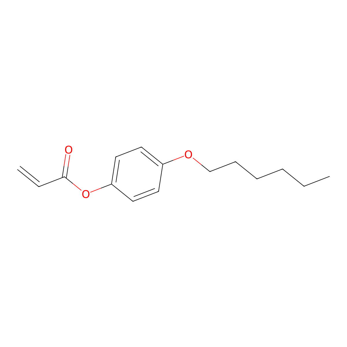4-(Hexyloxy)phenyl prop-2-enoate molecular structure, CAS 264873-88-3