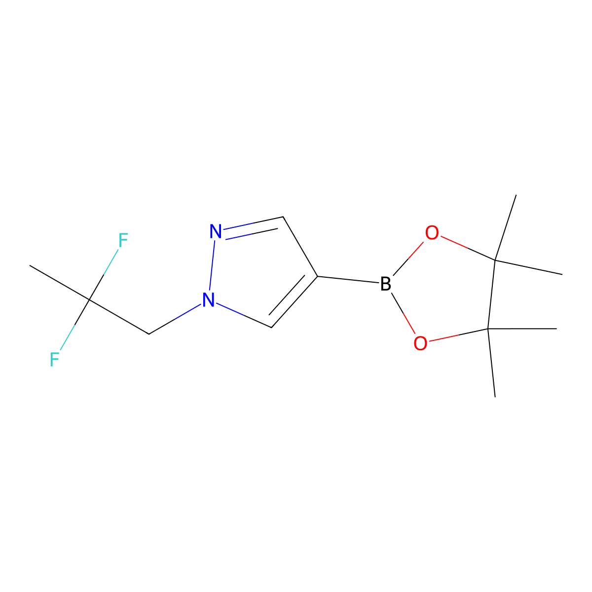 1-(2,2-Difluoropropyl)-4-(4,4,5,5-tetramethyl-[1,3,2]dioxaborolan-2-yl)-1H-pyrazole molecular structure, CAS 2648779-27-3